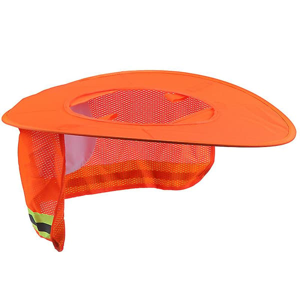 Solskydd Fästbar Hård Hattskärm med Nackskydd Visir Reflexremsa[YJD] Orange