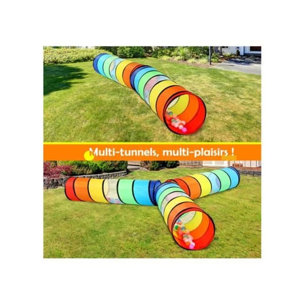 Legetunnel - Indendørs/Udendørs - 180 cm - Polyester - Regnbue - Alder 3+ rainbow