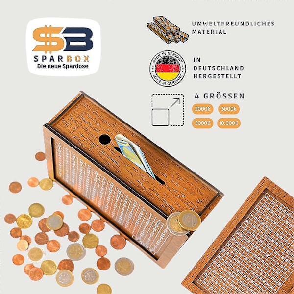 4 Størrelser Spareboks Sparegriser Med Sparemål Og Kryssbare Tall [YJD] 2000 euros