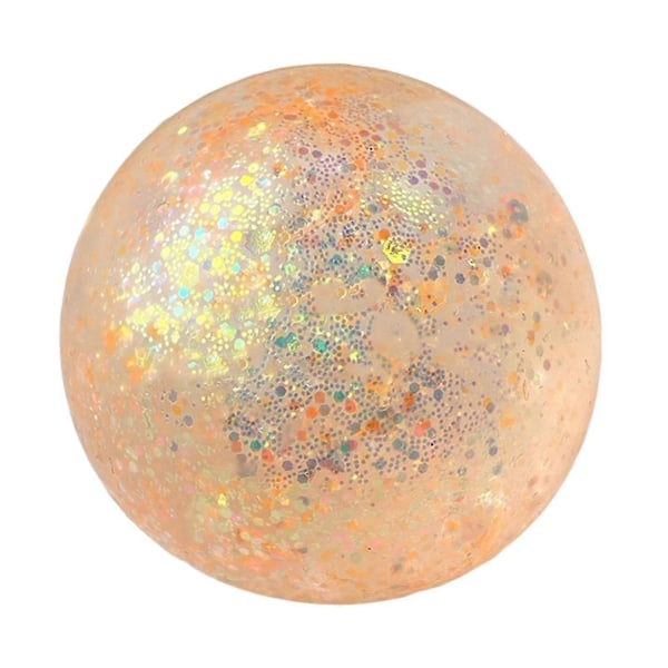 Anti-stressboll Mjuk Tpr Långsam Återhämtning Paljetter Maltosboll Nyp Leksak Stresslindring Elastisk Klämning Färgad Boll Dekompressionsleksak Fest F[YJD] Orange