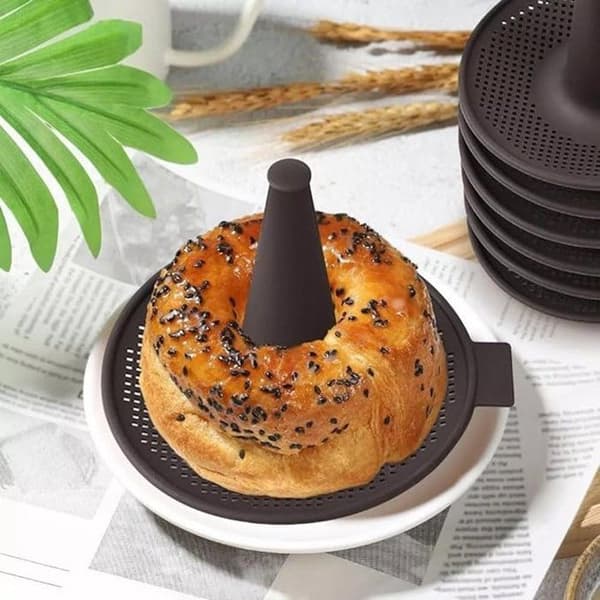 135x93mm Brun Silikone Donutform, Genanvendelig Bagel Donutform, Non-Stick Bageform [YJD][YJD]