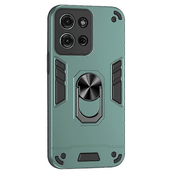 Skal för Motorola Moto G75 5G PC TPU Stöttåligt Telefonskydd med Ringstativ -[HK] Multicolor Green