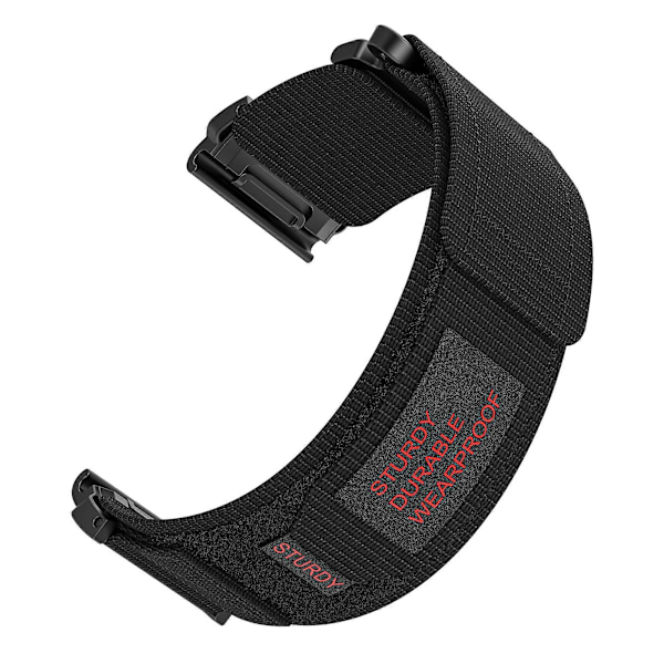 Til Garmin Tactix 7 Pro/ Fenix 7X/ 6X Pro/ 5X Plus Urrem 26mm Nylon Armbåndsrem[HK] Black