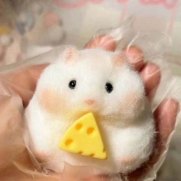 Håndlavet Taba Squishy Lille Hamster Silikone Klemme Legetøj til Stresslindring Søde Hamster Legetøjsgaver [HK]