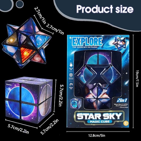 Leker for gutter 8-12 år, Infinity Cube Fidget Toy for barn 8-10 år Stjernekuber for gutter og jenter 10-12 år Bursdagsgaver (f2)