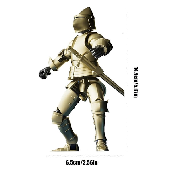 Actionfigur Riddare med Tillbehör Rörliga Leder Magnetisk Medeltida Krigarrobot Modell Leksak [YJD] Black