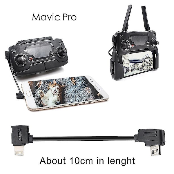 Startrc 10cm USB-C / Type-C - Micro USB -muuntokaapeli Dji Mavic Mini / Air, Shark -kaukosäätimelle