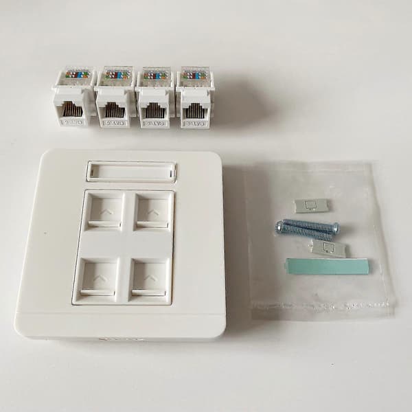 4 porte Utp Cat6 netværksmodul Rj45 vægstik Lan-stikforbindelse værktøjsfri [YJD]