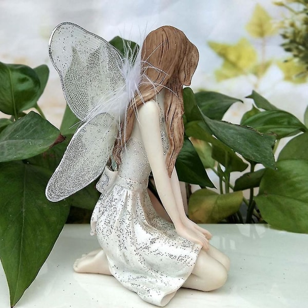 Europeisk Souvenir Resin Hantverk Trädgårds Gåva Fairy Sweet Wing Flower Fairy Miniatyrer Bil Dekoration Ängel (YJD) 1