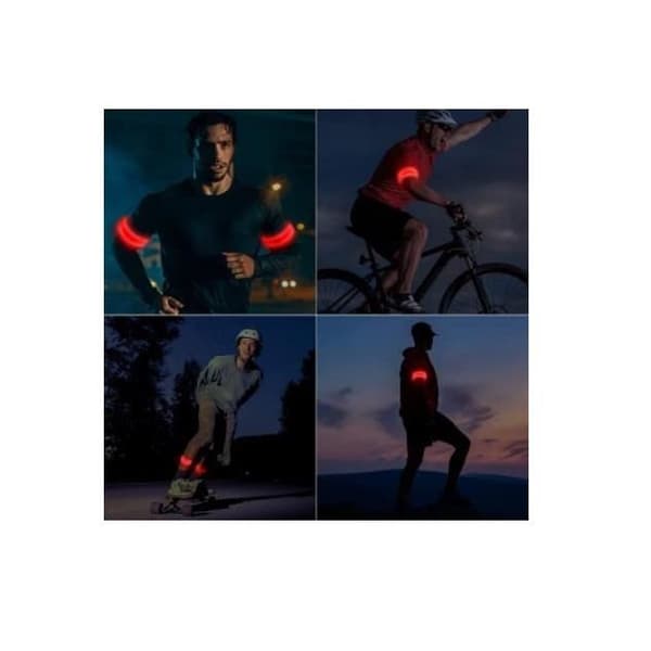 Reflekterende LED-armbånd - Ikke spesifisert - Justerbart - Oppladbart - 3 lysmoduser - Pakke med 2 [YJD][YJD]