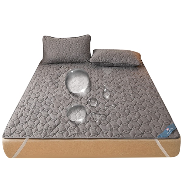 Vattentät Madrasskydd med Elastisk Band Quiltat Skyddspad Vintertäcke för Enkelsäng/Dubbelsäng 140/160 white Full 137x190cm