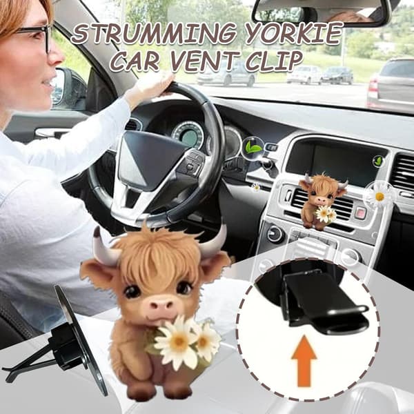 Vent Clips Airfrisker, Bil Aromaterapi Diffuser Vent Clip | 2D Akryl Sød Højlandsko Form Parfume Aromaterapi Diffuser til SUV RV S[YJD]