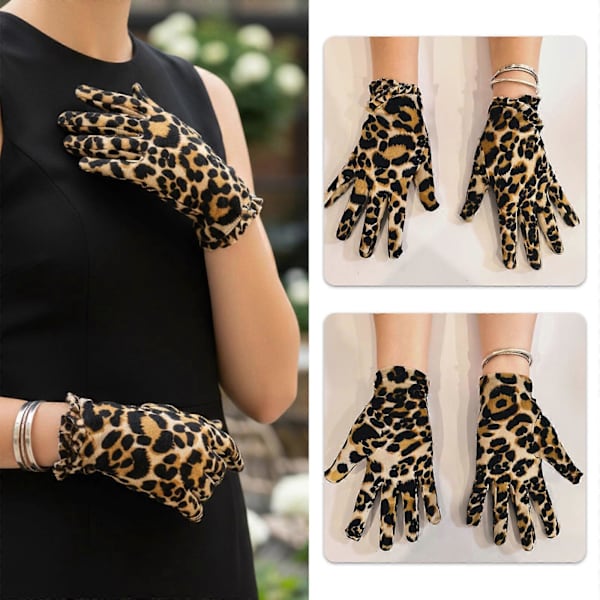 Leopardmönstrade handskar Tålig Polyester Varma Bekväma Unisex För Vuxna Barn Vintermodeaccessoar[YJD] Multicolor