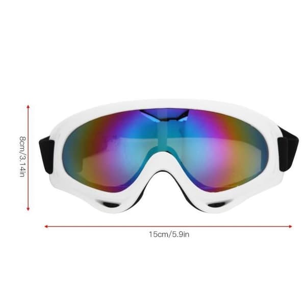 Eiffel PC Ski Motorcykel Cykling Unisex Goggles för vuxna och barn (vit ram färgad lins) (YJD)