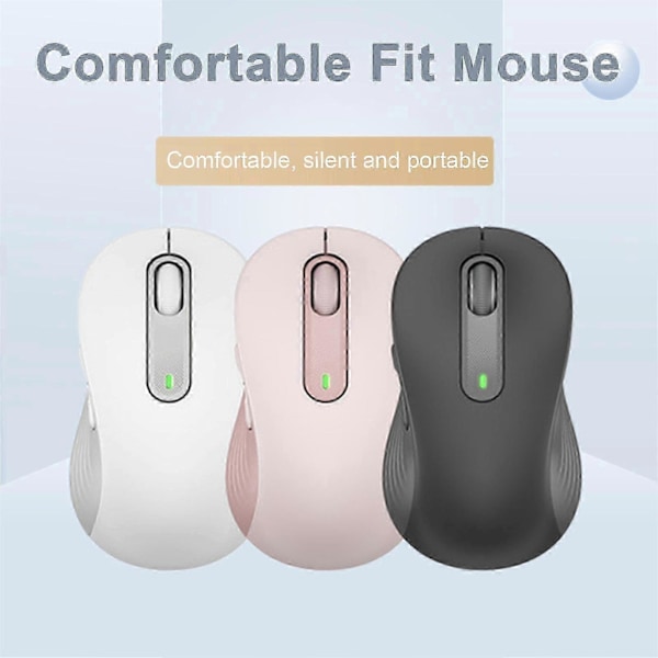 M650 Trådløs Mus 2.4GHz Bluetooth-kompatibel Doble Moduser Ergonomisk DPI Justerbar Stille Mini Lett Universal Trådløs Datamaskin Kontor[HK] Pink