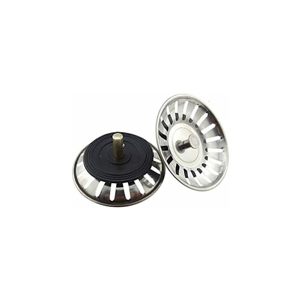 Rustfrit Stål Vaskesi Filter - 2 Stykker Universal Kurv Afløb 8cm Dobbeltlag[YJD]