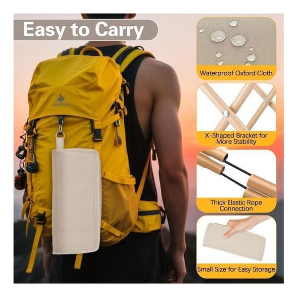 10 STK Sammenleggbare Campingkrakker, Sammenleggbare Campingstoler med Oppbevaringspose, Ultralett Sammenleggbar Stol for Reise (YJD)