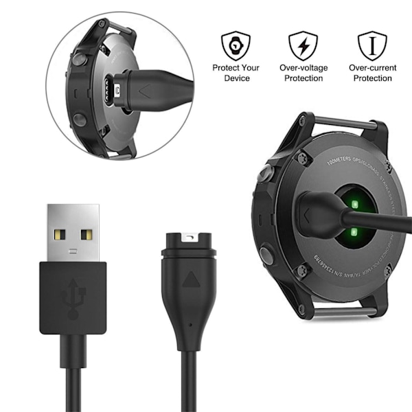 Garmin Ur Oplader Hurtig Oplader Universal 2 Stk Sort[YJD] 2 Pcs Black