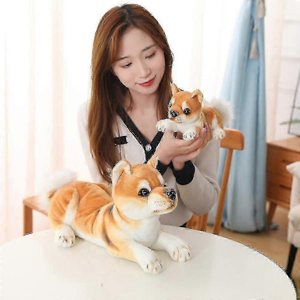 20/35cm Søt Shiba Inu Hund Plysj Leke Koselig Sittende Liggende Valp Dukker Stoppet Myk Dyreleke Barn Baby Bursdagsgaver_v (YJD) 20cm sit black