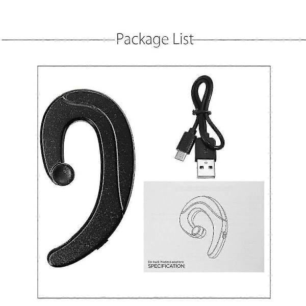 Bone Conduction Høreapparater Hovedtelefon Stereo HIFI bluetooth 4.1 Headset Sport [HK] Black