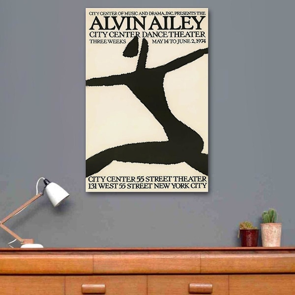 Alvin Ailey 1974 City Center Dance Theater Poster Väggkonst Dekor Tryck Bild Målningar för Vardagsrum Sovrum Dekoration Oinramad (YJD) No Frame 40x60cm(16x24in)