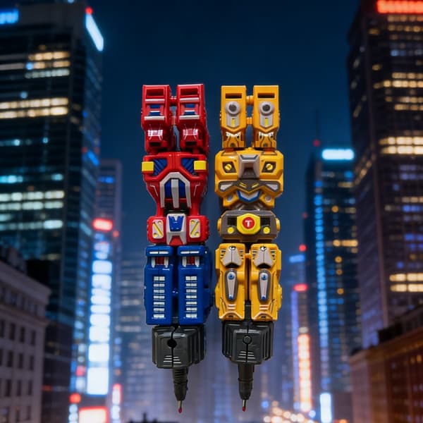 Transformers 2 stk. transformerende penner: Optimus Prime, War God Bumblebee, Warrior Mecha transformerende penner, Robot Transformers penner [YJD] 2pcs