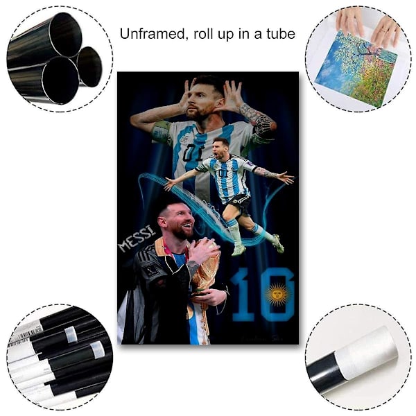 Lionel Messi fotbollsstjärna_115 Poster Heminredning Present Affischer Väggkonst Presenter Sovrum Kontor Vardagsrum Perfekt för alla rum Canvas Prydnad (YJD) No Frame 50x70cm