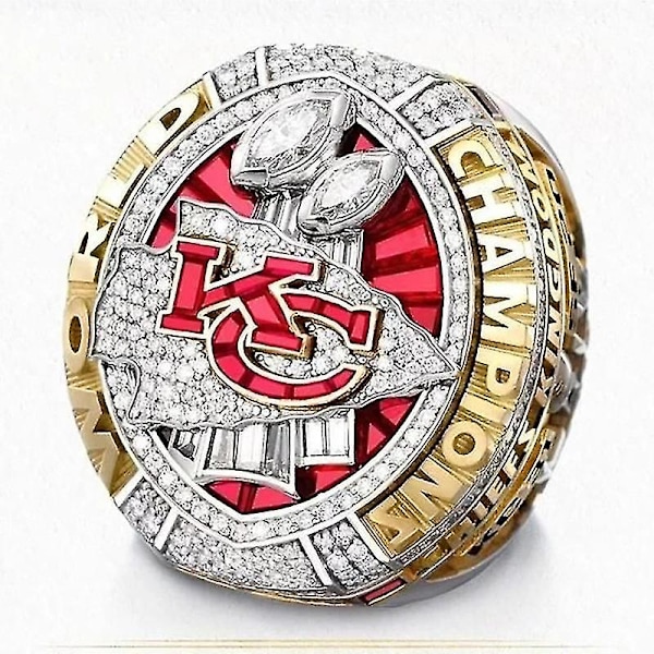 2019 NFL Kansas Chiefs 54. Super Bowl Europæisk og Amerikansk Mænds Legering Diamantring, Størrelse 9 (YJD)