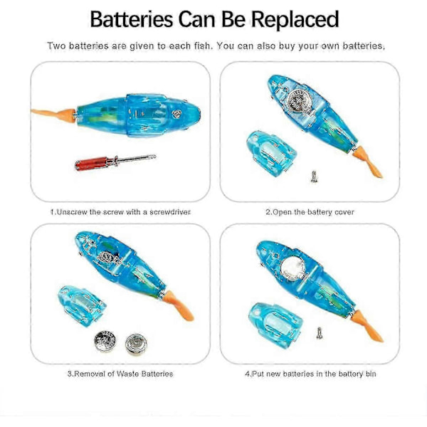 3 st Robotfiskar för katter, Interaktiv simmande robotfisk kattleksak för innekatter Lek med LED-ljus Plastfiskleksakspresent [YJD]