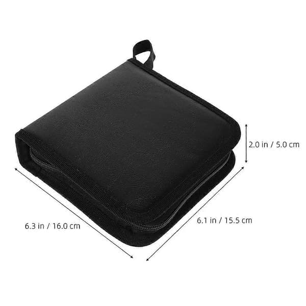 2 stk. PU CD DVD Opbevaringstaske CD Organizer Etui Bærbar Bil CD Holder Holdbar og Stilfuld CD Opbevaringspose til Hjemmebrug Letvægts CD Mappe [YJD]