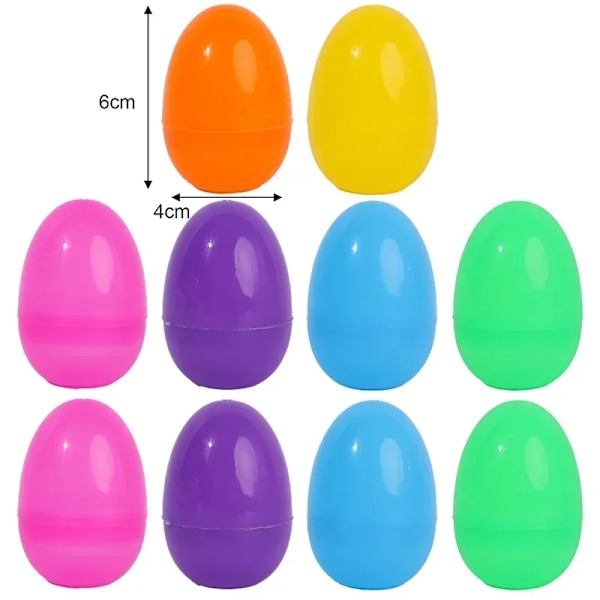 10/50 KPL Muovisia pääsiäismunia Täytettävä muovimuna Lasten lelu Värikäs lahjapakkaus Pääsiäisjuhlat Metsästyspeli DIY Askartelutarvikkeet (YJD) Random Color B 30PCS