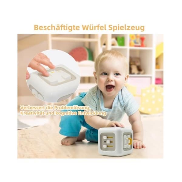 Baby Activity Cube Leksaker, Sensoriska Babyleksaker, 6-i-1 Leksaker för 12-24 Månader, Reseleksaker för 1-3 Åringar[YJD]