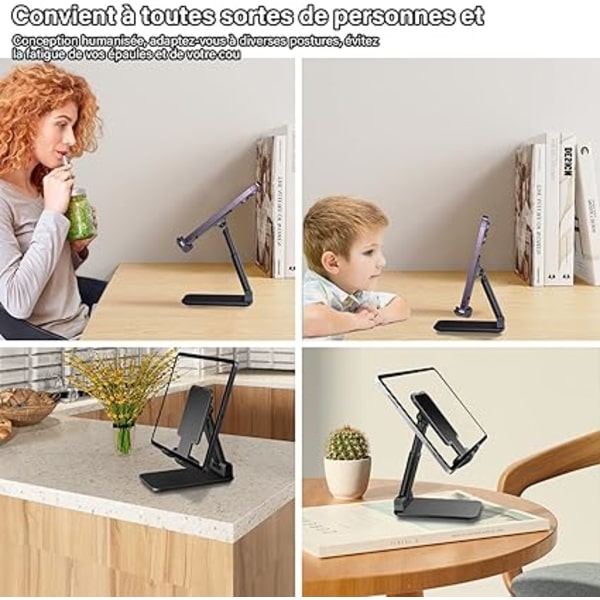 Vikbart Telefonholder Sort Kompatibel Med Vikbart Tablet Desk[YJD]