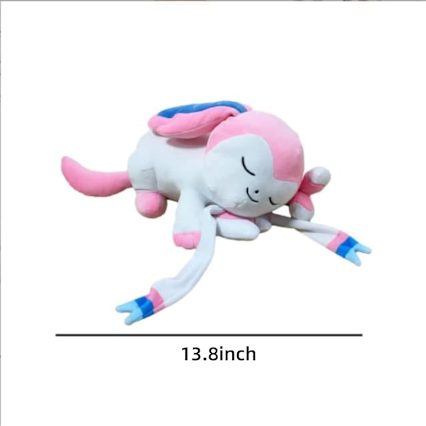 Sovande Carton Kudde Pocket Monster Djur Squish Evolution Plysch Leksak Fylld Mjuk Plushies Gosig Dock För Barn (13,8 tum, rosa)