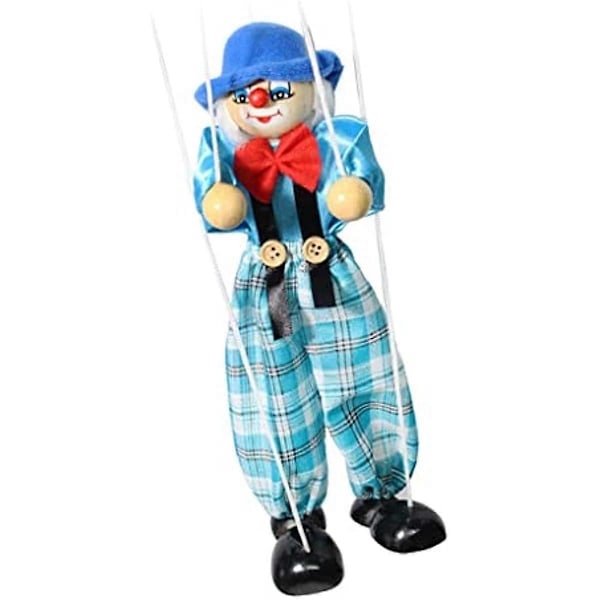 lmoikesz Dragdocka Träled Handmarionett Leksak Förälder-Barn Praktisk Övning Clown Hantverksleksak Hushåll Blå[HK] Yellow