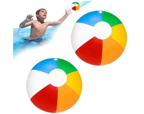 Oppustelig badebold, oppustelig poolbold, 2 stk. poolbold, store strandvandbolde, 30 cm badebold [YJD]
