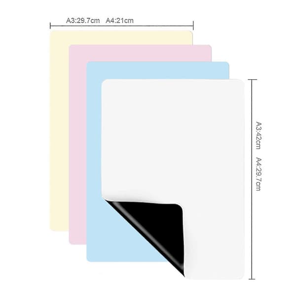 Magnetisk whiteboard-ark til køleskab til indkøbsplan Køleskabs-memotavle 297x210mm 420x297mm til notater, plan, besked Blå A4 model[YJD] Blue A4 model