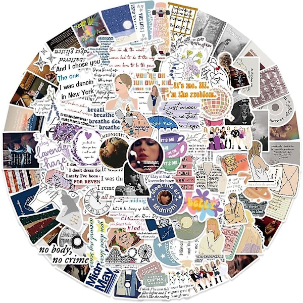 100 stk Taylor Singer Swift Stickers, Popmusik Stickers, Vinyl Vandtætte Stickers Til Laptops, Vandflasker, Kufferter