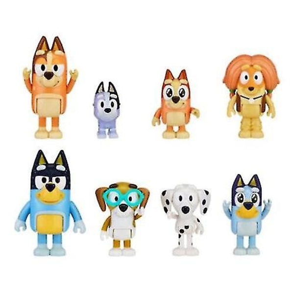 pcs Cartoon Bluey Rörliga Dockor PVC Leksaker Action Samling Modellfigurer  (YJD)