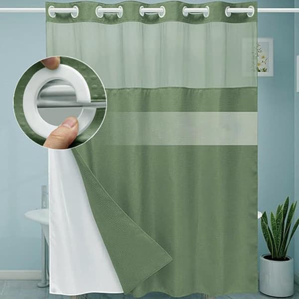Duschdraperier | Badrumsduschdraperier | Användarvänliga, moderna draperier för lägenhet, studentrum [YJD] Green