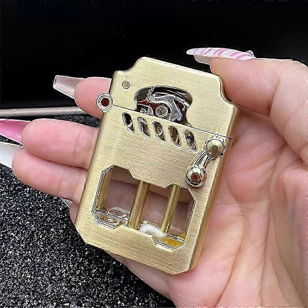 Mecha Metal Rocker Lighter (Uden Brændstof), Retro Kerosene Vindtæt Lighter [YJD] Silver