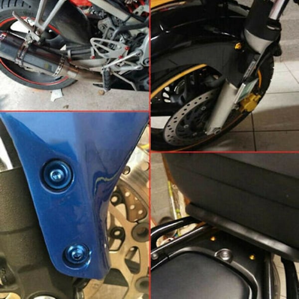158PCS Universal Motorcykel Kåpskruvar Muttrar Kit Kaross Skruvar för YZF R1 R6 R3 2004- 20[HK] Black