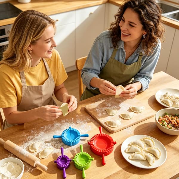 Dumpling Maker Press Tool - Køkkenform til Wonton Empanada | Fødevaregodkendt konstruktion med ergonomisk greb, jævn forseglingskant, ideel til Potsticker[YJD]