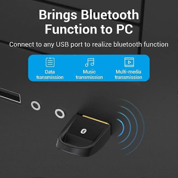 USB Bluetooth 5.0-adapter trådløs for PC Windows 7/8/10/11 Bluetooth-mottaker og -sender for høyttaler ørepropper hvit [YJD]