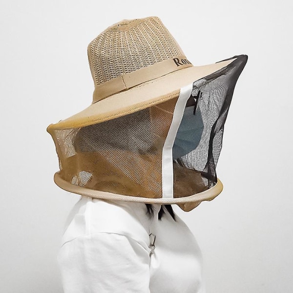 Biodlarskyddshatt Anti-bi Insektsnät Slöja Huvud Ansikte Biodlarhatt för skydd Biodlare Cow Boy Hat