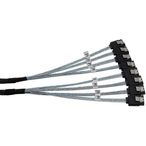 Kabel Sata Kabel Højhastigheds 6 Gbps 4 Porte/Sæt Høj til Server 0,5 Meter[YJD] black  blue