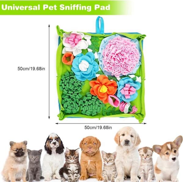 Snusemåtte til hunde og katte - Snuselegetøj til hunde og katte - Stort snuselegetøj til hunde, 50cm x 50cm (YJD)
