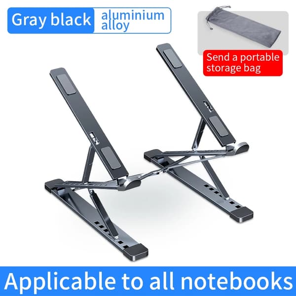 CMASO NY N8 Justerbart Laptopstativ Aluminium til Macbook Tablet Notebook Stativ Bord Kølepude Foldbar Laptop Holder(YJD) Grey double layer