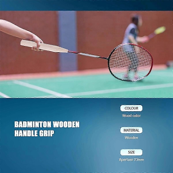 2 stk. Badminton Racket Håndtak Tre Badminton Håndtak Reparasjon av Badminton Racket, G6[YJD] Wood Color