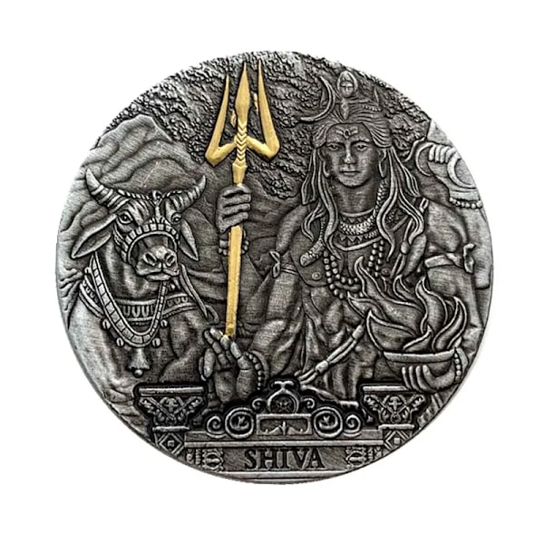 Minnesmynter Kunstsamling Gaver Poseidon Egypt Jpan Amaterasu India Fint Sølvmynt Antikk Myt Platerte Mynter(YJD) shiva